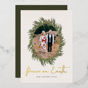 Carte De Vœux En Aluminium Russe Noël Paix sur Terre