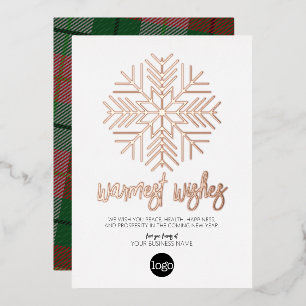 Carte De Vœux En Aluminium Salutation d'entreprise blanc Plaid Wives Rose
