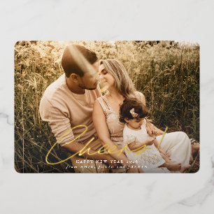 Carte De Vœux En Aluminium Santé! Bonne année photo