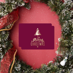 Carte De Vœux En Aluminium Sapin de Noël en spirale moderne Joyeux Noël Rose