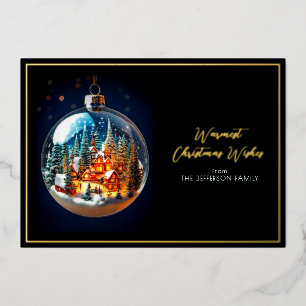 Carte De Vœux En Aluminium Scène de Noël dramatique élégante dans un ornement