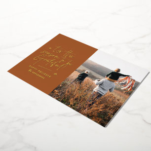 Carte De Vœux En Aluminium Script élégant minimal moderne reconnaissant