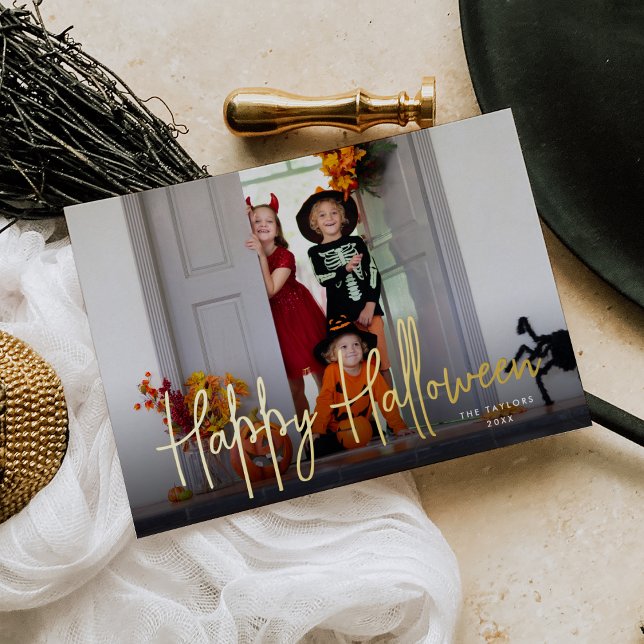 Carte De Vœux En Aluminium Script esquissé Halloween photo (Créateur téléchargé)