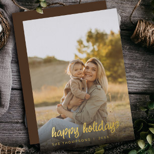 Carte De Vœux En Aluminium Script moderne Famille Photo Noël 2024 Personnalis