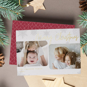 Carte De Vœux En Aluminium Script neigeux   2 Joyeux Noël photo