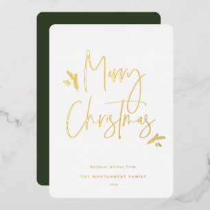 Carte De Vœux En Aluminium Script simplement festif