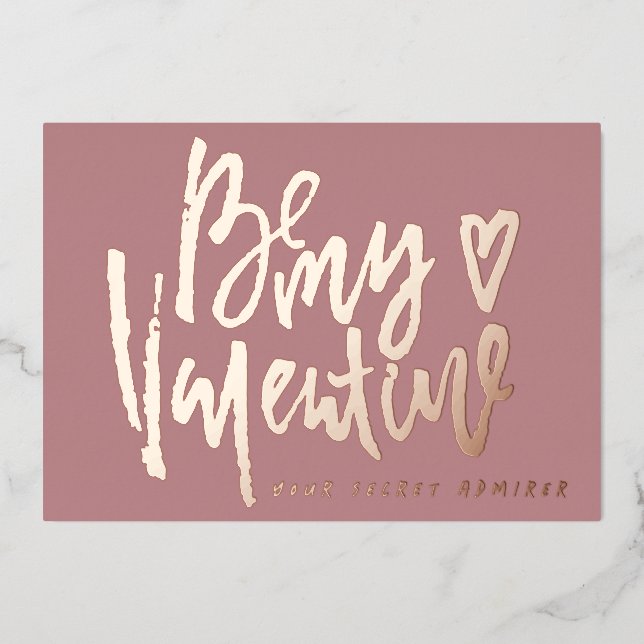 CARTE DE VŒUX EN ALUMINIUM SECRET ADMIRER MODERNE VALENTINES JOUR BLUSH ROSE (Devant)