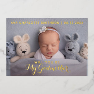 Carte De Vœux En Aluminium Seras-Tu Ma Marraine Classeuse Photo Personnalisée