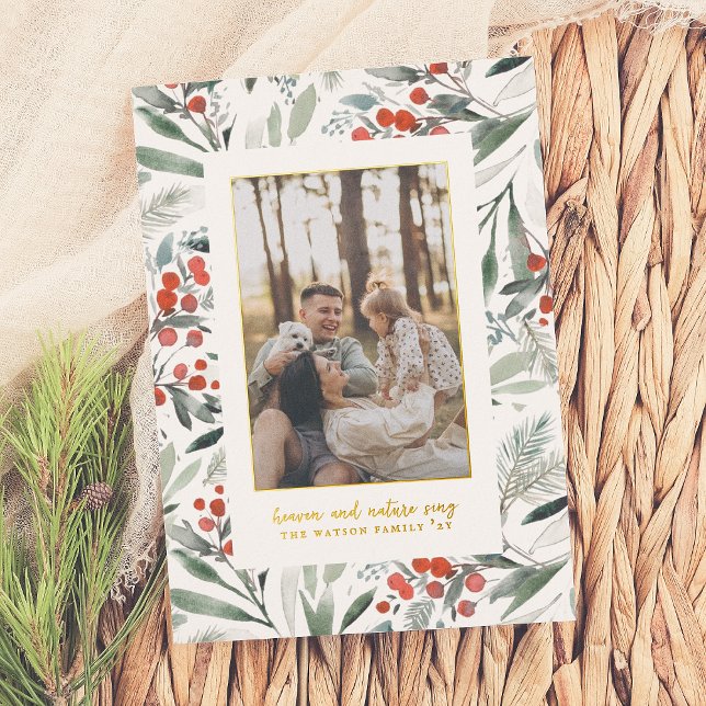 Carte De Vœux En Aluminium Shiny Heaven & Nature Chante Photo de Noël (Créateur téléchargé)