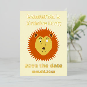 Carte De Vœux En Aluminium Signe du Lion Personnalisé Fête d'Anniversaire