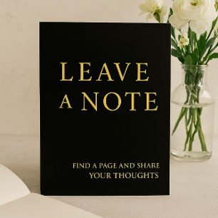 Carte De Vœux En Aluminium Signe minimaliste du Mariage du livre d'hôtes Blac