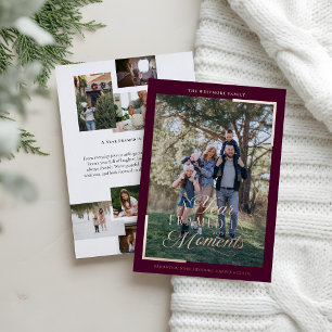 Carte De Vœux En Aluminium Simple année en moments Famille Photo Noël