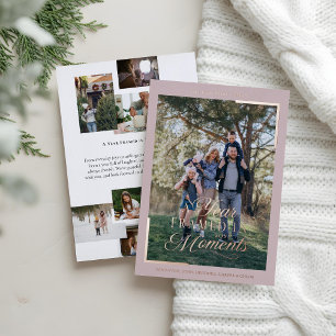 Carte De Vœux En Aluminium Simple année en moments Famille Photo Noël