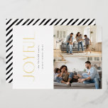 Carte De Vœux En Aluminium Simple moderne Joyeux Famille 2 Photo Noël Or<br><div class="desc">Laissez-vous tenter par des cartes de fin de année gimmaculés cette année et optez pour quelque chose de plus significatif et mémorable, pour refléter votre esprit élégant cette saison des Fêtes. Avec son style épuré et épuré, cette carte de vacances photo en noir et blanc se distingue par sa typographie...</div>