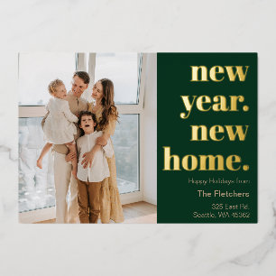 Carte De Vœux En Aluminium Simple Nouvel An Nouvelle Maison Photo Déménagemen