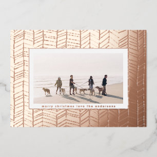 Carte De Vœux En Aluminium Simple Photo de Canne à Sucre de Noël en Or Rose