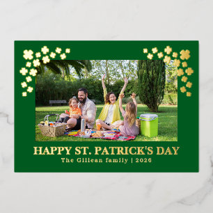 Carte De Vœux En Aluminium Simple photo de famille de la Saint-Patrick avec d