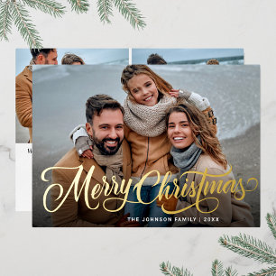 Carte De Vœux En Aluminium Simply Elegant Sparkel Christmas 3 PHOTO Gold