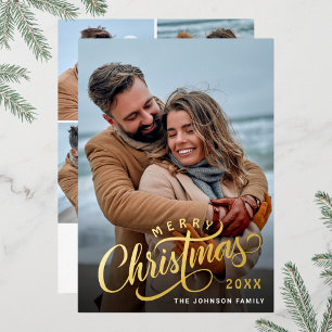 Carte De Vœux En Aluminium Simply Elegant Sparkel Christmas 5 PHOTO Gold