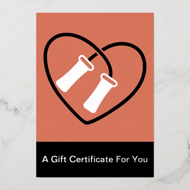 Carte De Vœux En Aluminium Skipping Rope Heart Design Fitness Foil Gift Card (Recto)