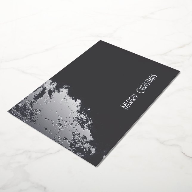 Carte De Vœux En Aluminium Smart Monochrome Gritty Lumière de Noël (Rotation)
