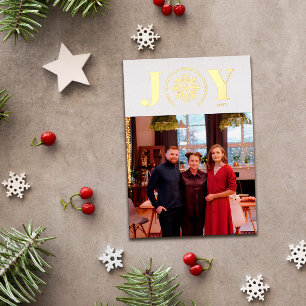 Carte De Vœux En Aluminium Snowflake Joie Courbé Texte Photo Joyeux Noël