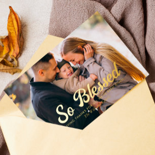 Carte De Vœux En Aluminium So Blessed - Thanksgiving Family Photo Holiday Car