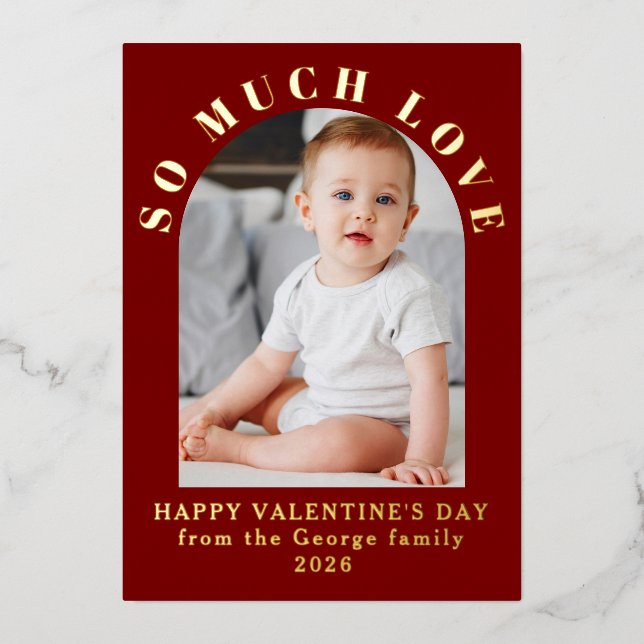 Carte De Vœux En Aluminium So Much Lovely Baby Valentine's Day Modern Red (Recto)