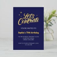 Soixante-Dix | Modern Gold Navy 70e fête d'anniver