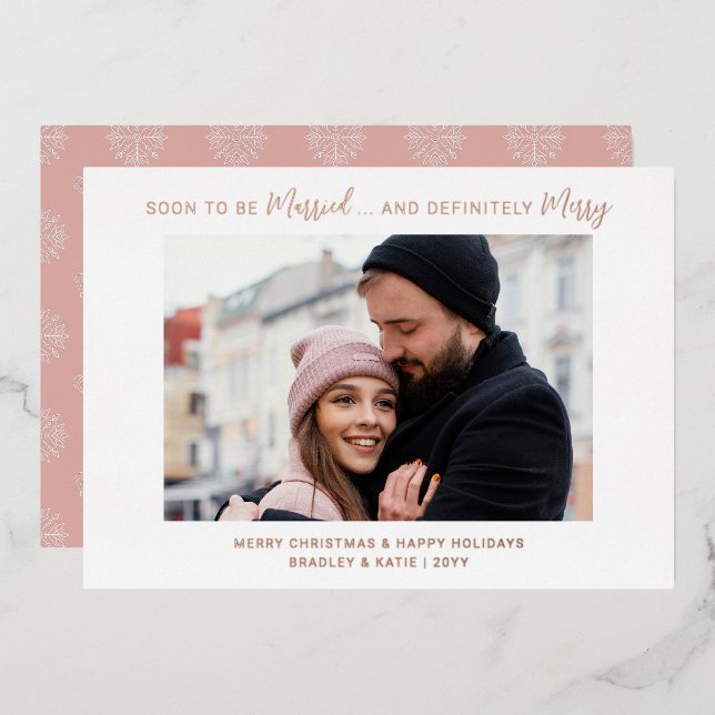 Carte De Vœux En Aluminium Soon To Be Married Engaged Merry Wedding Christmas (Recto/Verso)