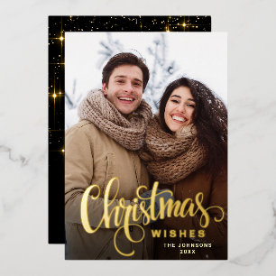 Carte De Vœux En Aluminium Sparkel Joyeux Noël PHOTO de voeux Or