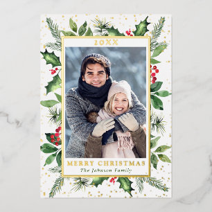 Carte De Vœux En Aluminium Sparkel Joyeux Noël PHOTO de voeux Or