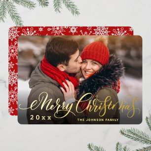 Carte De Vœux En Aluminium Sparkel Joyeux Noël PHOTO de voeux Or