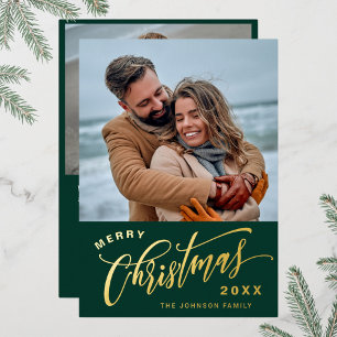 Carte De Vœux En Aluminium Sparkle Joyeux Noël 2 PHOTO Salutation