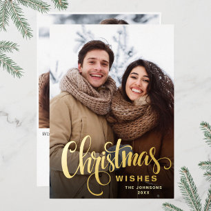 Carte De Vœux En Aluminium Sparkle Joyeux Noël 2 PHOTO Salutation or