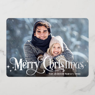 Carte De Vœux En Aluminium Sparkt Joyeux Noël PHOTO Salutation Argent