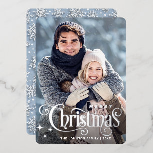 Carte De Vœux En Aluminium Sparkt Joyeux Noël PHOTO Salutation Argent