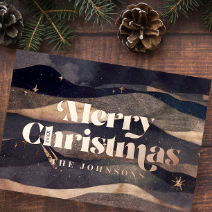 Carte De Vœux En Aluminium Starry Night Winter Sky Moderne Élégant Chic