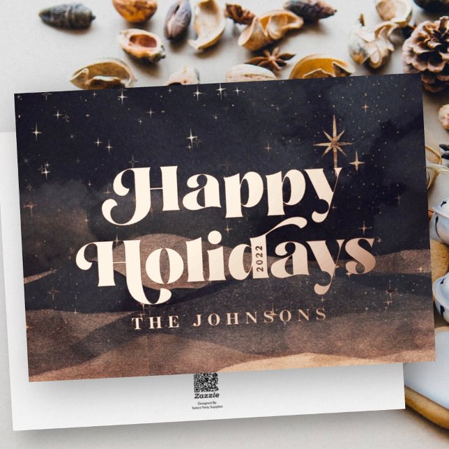 Carte De Vœux En Aluminium Starry Night Winter Sky Moderne Élégant Chic (Créateur téléchargé)