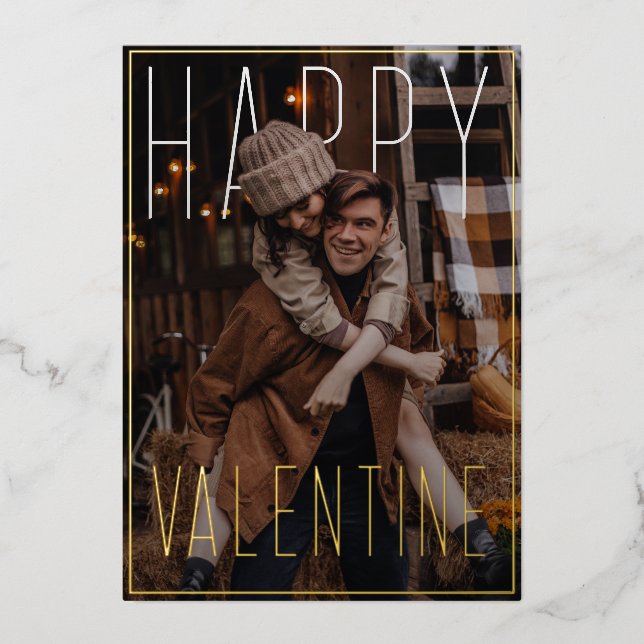 Carte De Vœux En Aluminium Sweet Valentine Wishes Lovely Couple PhotoPop (Recto)