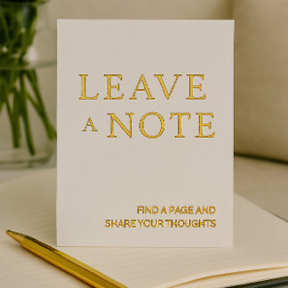 Carte De Vœux En Aluminium Symbole minimaliste du livre d'or et blanc