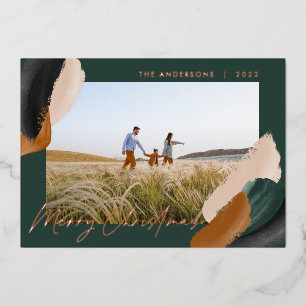 Carte De Vœux En Aluminium Terre cuite verte moderne minima aquarelle photo h