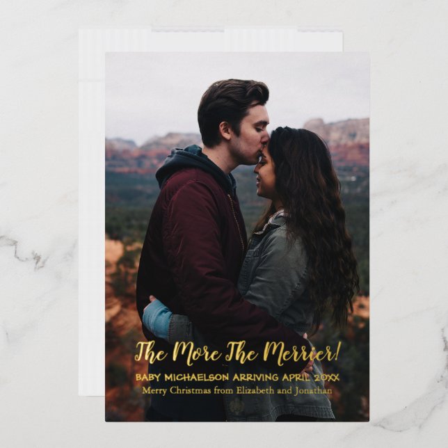 Carte De Vœux En Aluminium The More The Merrier Pregnancy (Enveloppe)