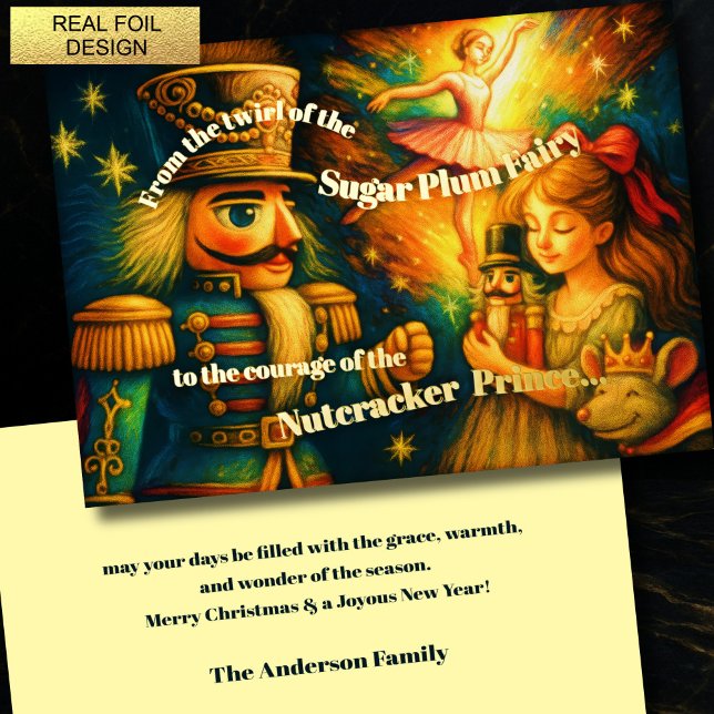 Carte De Vœux En Aluminium Thème de Noël du ballet Nutcracker (Créateur téléchargé)