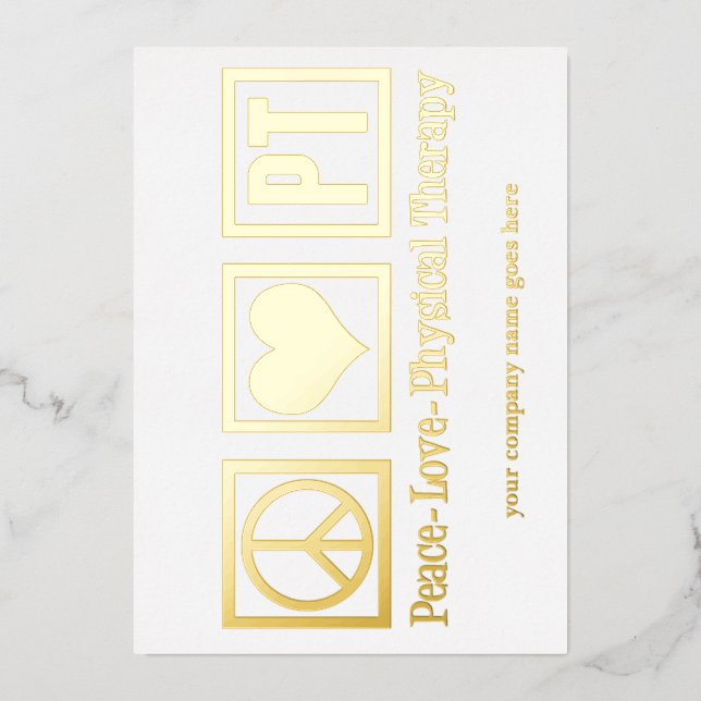 Carte De Vœux En Aluminium Thérapie physique de paix d'amour PT personnalisée (Recto)