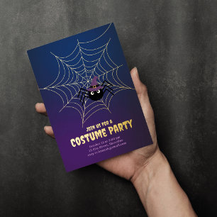 Carte De Vœux En Aluminium Toile d'araignée Halloween 