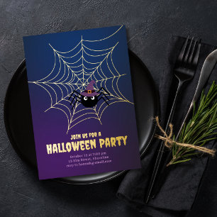 Carte De Vœux En Aluminium Toile d'araignée Halloween 