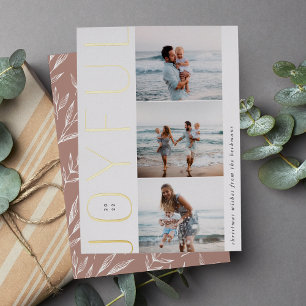 Carte De Vœux En Aluminium Trio joyeux   Modern 3 Photo Collage