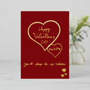 Carte De Vœux En Aluminium Tu seras toujours mon Valentin Double Cœurs