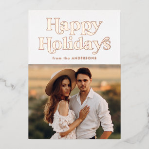 Carte De Vœux En Aluminium Type rétro Photo Rose Gold